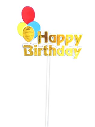 Gold happy birthday pick