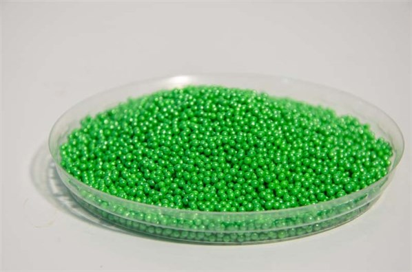 Green round shaped sprinkles