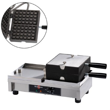 Electric Waffle Maker 180 - 4x6 Brussels Shaped Cavity (260x500x220mm)